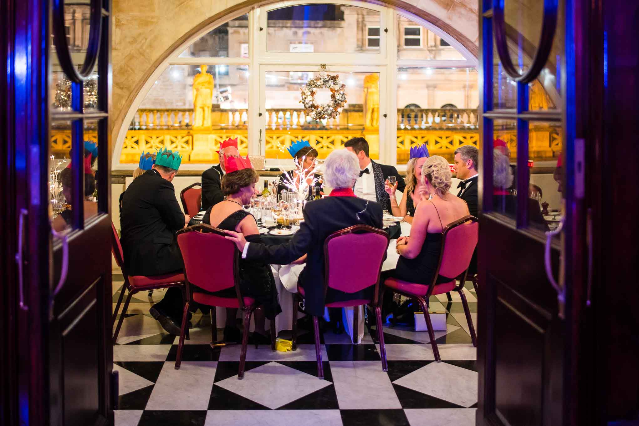 Party guests seated on the Terrace