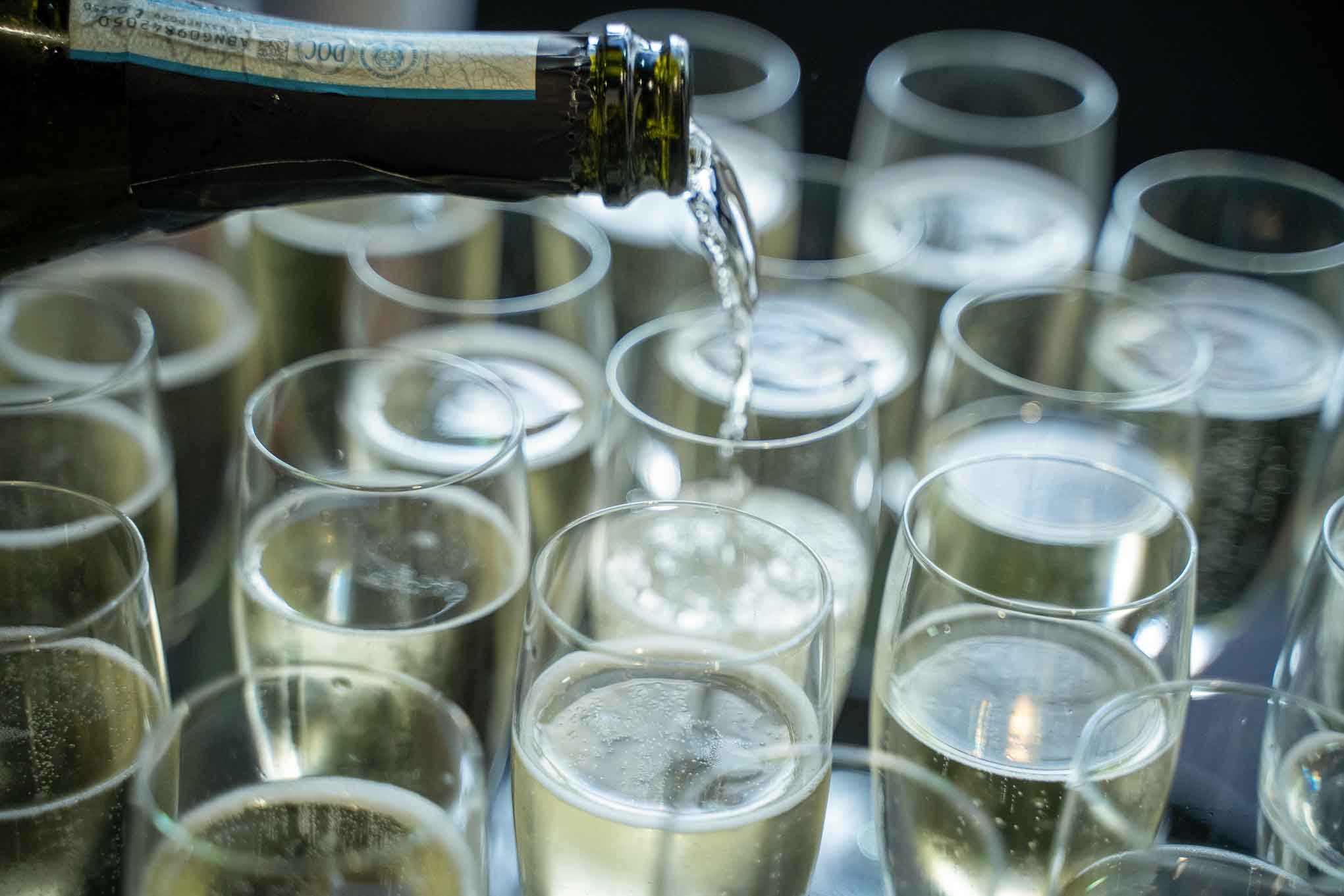 Champagne being poured