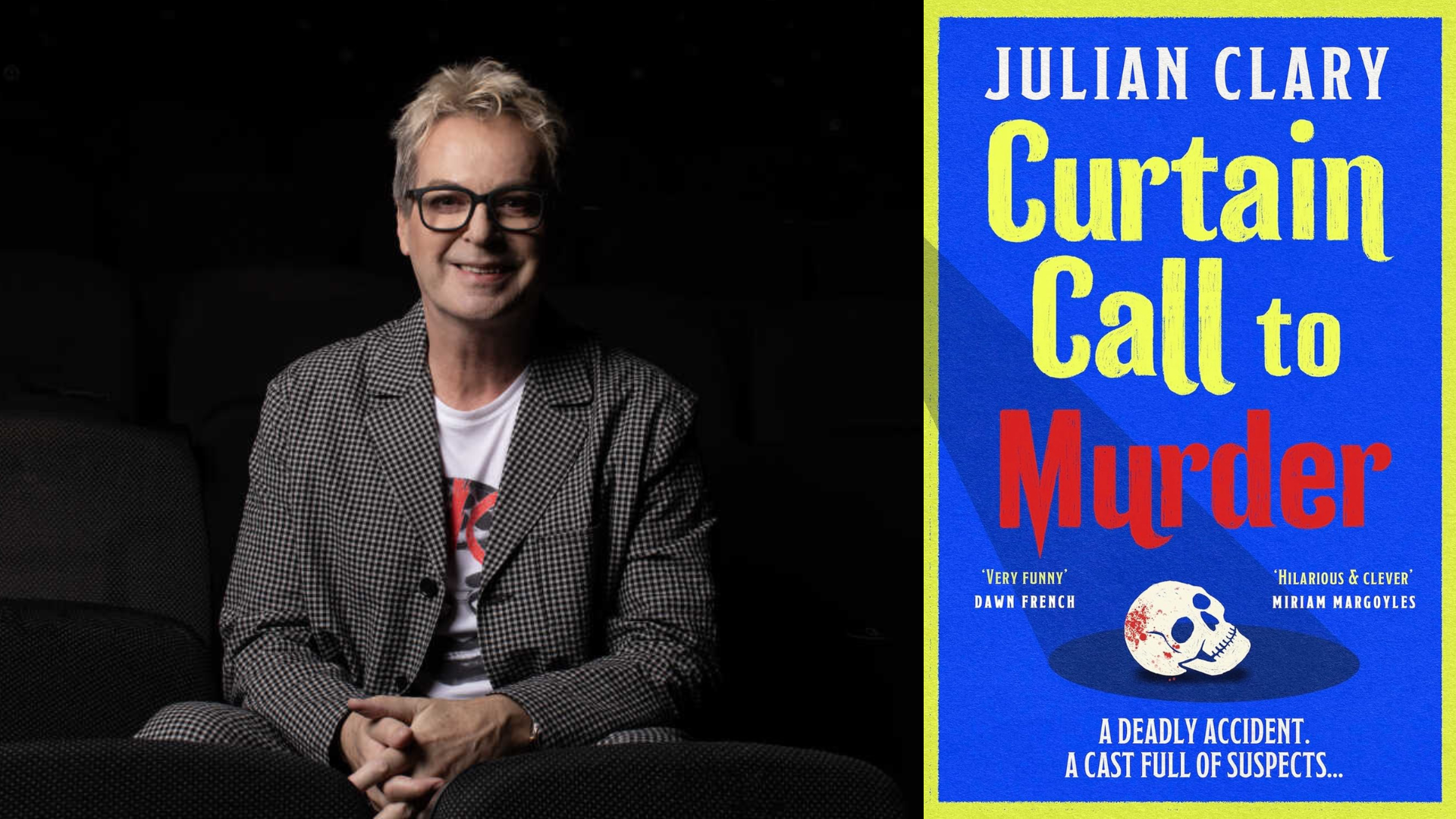 Julian Clary and book: Curtain Call to Murder