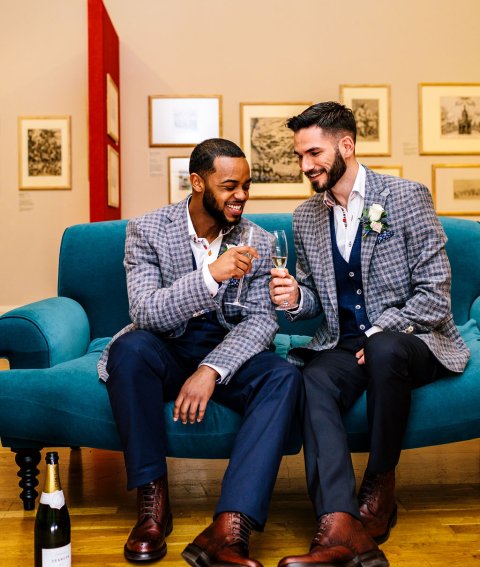 Wedding couple in the Victoria Art Gallery, Heart Full of Tea Photography